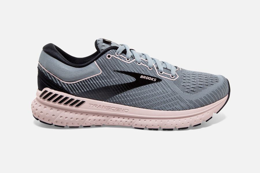 Brooks Transcend 7 Road Running Shoes - Womens - Grey/Black/Pink - IW7821064